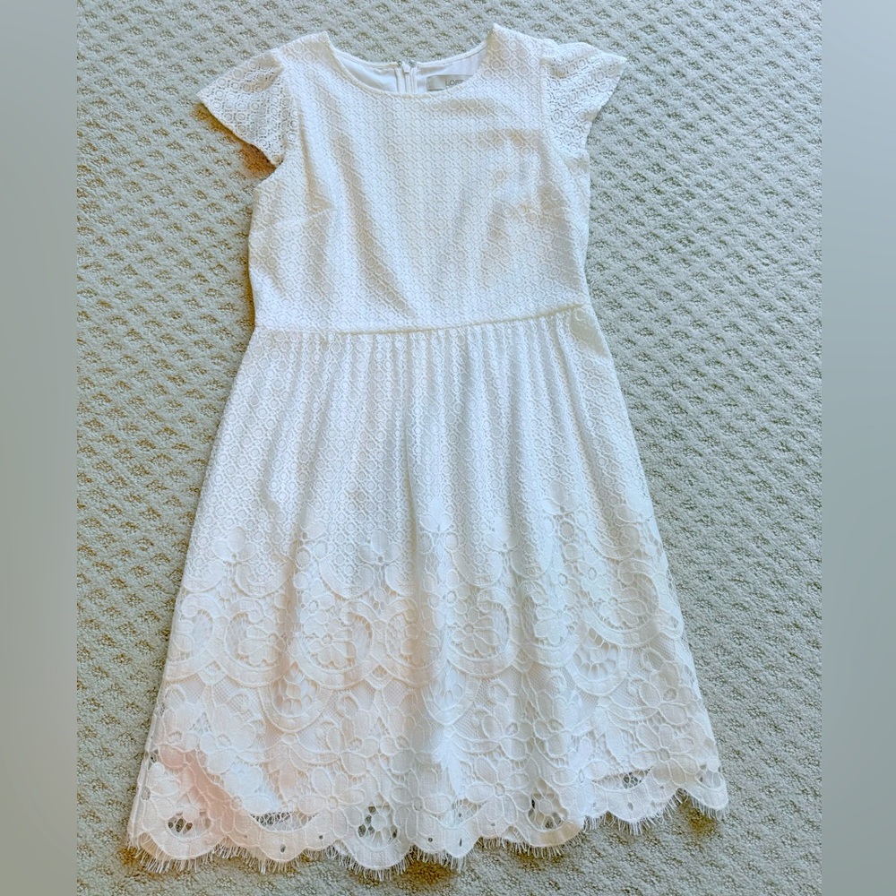 Loft Dress - bright white Size 4p